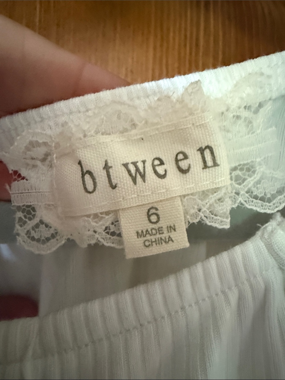 btween White Ribbed Button-Front Tie-Hem Crop Top - Picture 2 of 4
